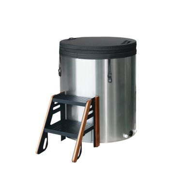304 stainless steel barrel tub with its fabric cover.