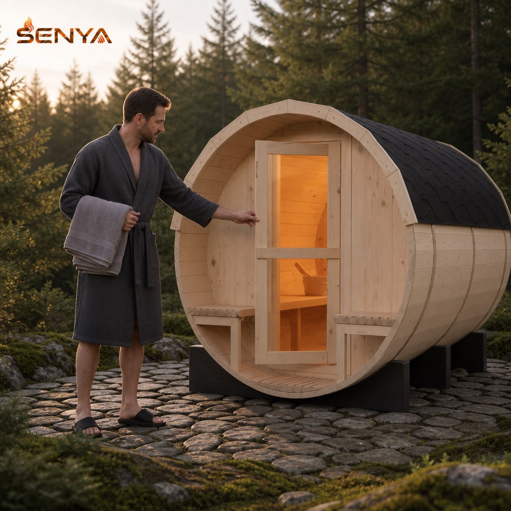 Outdoor and barrel saunas